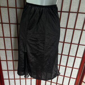 Perfectform Black Half Slip Size XXL 1970s w/Sheer Inserts